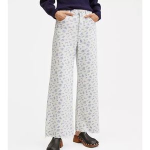 Mango floral denim jeans